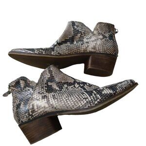 Dolce Vita Women's Size 9M Karsen Snake Print Block Heel Ankle Boot Booties